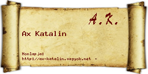 Ax Katalin névjegykártya