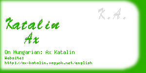 katalin ax business card